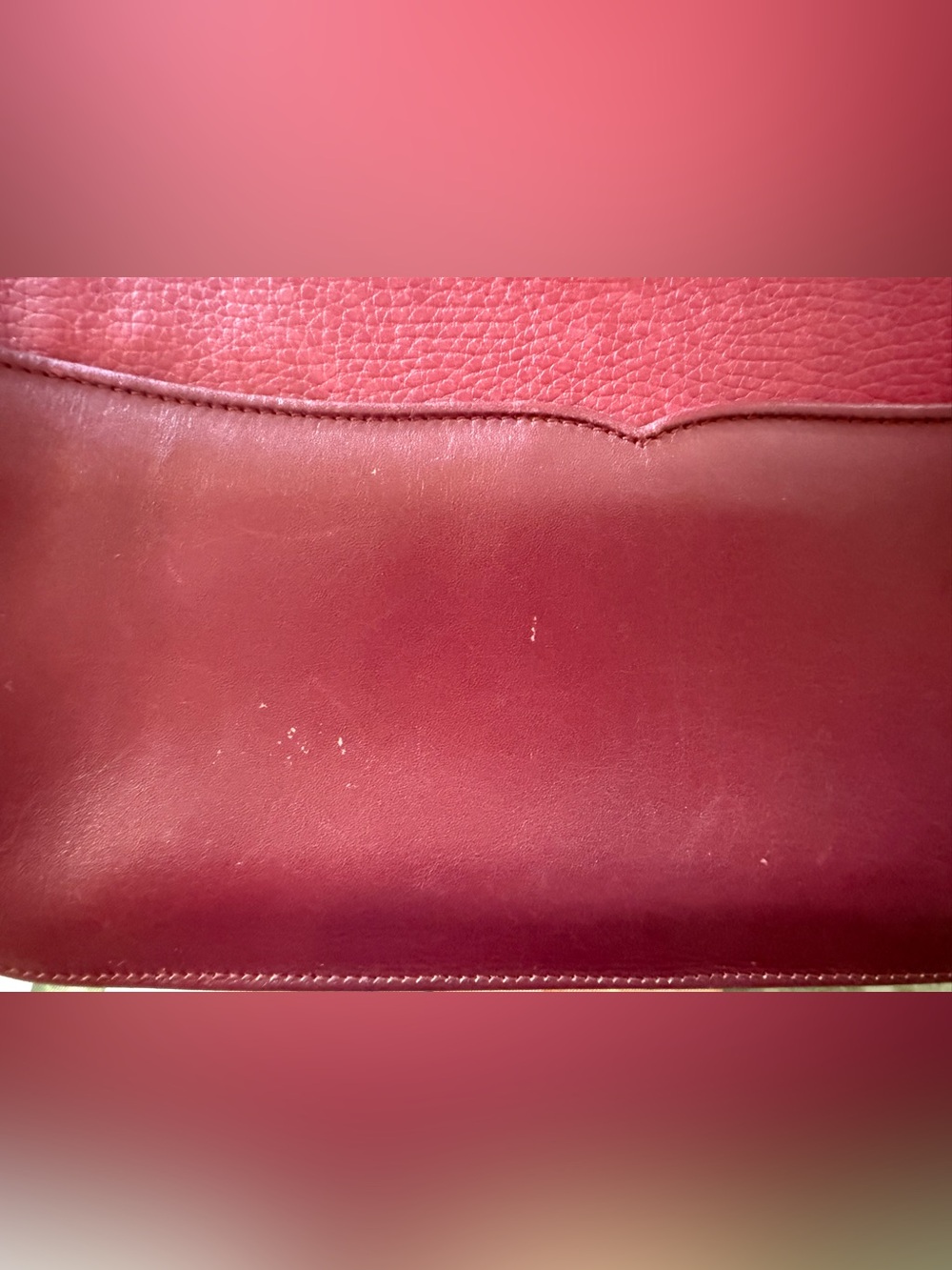 Cartier Maroon Leather Clutch with Gold Logo Oval - Picture 3 of 16
